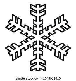 Christmas snowflake icon. Outline christmas snowflake vector icon for web design isolated on white background