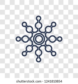 Christmas snowflake icon. Trendy linear Christmas snowflake logo concept on transparent background from Christmas collection
