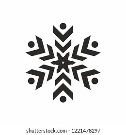 Christmas snowflake icon vector