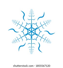 Christmas Snowflake Icon Vector Flat Background
