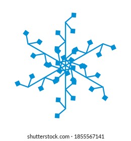 Christmas Snowflake Icon Vector Flat Background
