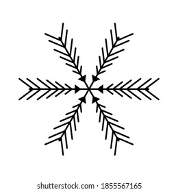 Christmas Snowflake Icon Vector Flat Background
