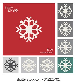 Christmas snowflake icon - vector, illustration.