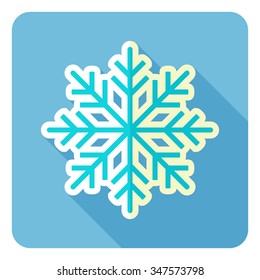 Christmas snowflake icon. Vector illustration. Flat design.