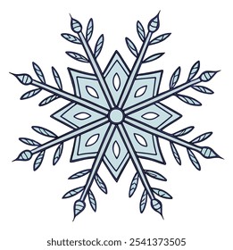  Christmas snowflake isolated on white.