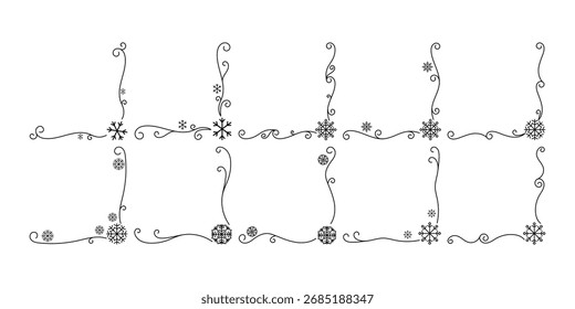 Christmas Snowflake Line Corner Set