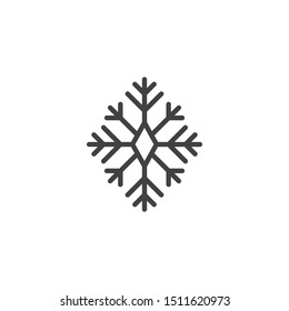 Christmas snowflake line icon. linear style sign for mobile concept and web design. Winter snow flake outline vector icon. Symbol, logo illustration. Vector graphics