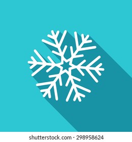 Christmas snowflake with a long shadow