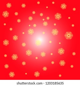 Christmas snowflake with night star light and snow fall abstract bakcground vector illustration eps10