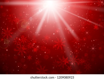 Christmas snowflake with night star light and snow fall abstract bakcground vector illustration eps10 002