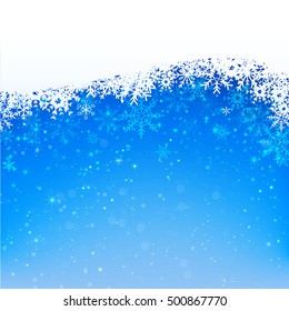 Christmas snowflake with night star light and snow fall abstract background vector illustration eps10 002