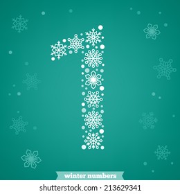 Christmas snowflake numbers. Number one