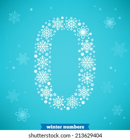 Christmas snowflake numbers. Number zero