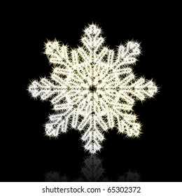 Christmas snowflake on black background. Vector eps10 illustration