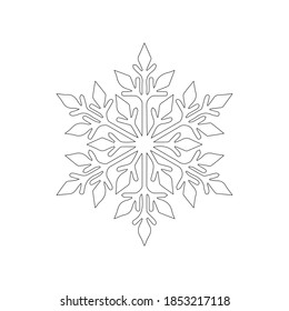 Christmas Snowflake Outline Icon Vector