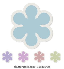Christmas snowflake paper sticker vector template.