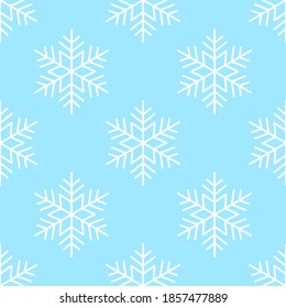 Christmas Snowflake Pattern Background. Repeatable Seamless Pattern with Christmas Winter Snowflakes Icons