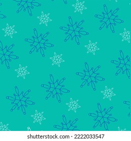 Patrón de copos de nieve de Navidad. Elementos de invierno dibujados a mano para fondos, fondos de pantalla, tarjetas de felicitación, postales.