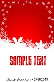 Christmas snowflake postcard - illustration, vector