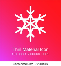Christmas snowflake red and pink gradient material white icon minimal design