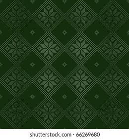 Christmas snowflake - seamless knitted background