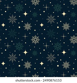 Christmas Snowflake Seamless Pattern. Snowflake Seamless Background. Perfect for wallpaper, gift paper, winter greeting cards. Christmas Pattern. Pixel Perfect. Premium Quality