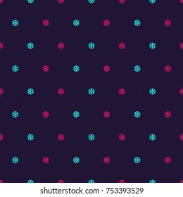 Christmas snowflake seamless pattern color style on cyan background for decoration, greeting cards, christmas sale, product promotion, poster, web and marketing material. Vector Illustration