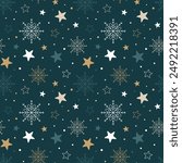Christmas Snowflake Seamless Pattern. Pixel Perfect Christmas Pattern. Snowflake Background