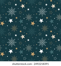 Christmas Snowflake Seamless Pattern. Pixel Perfect Christmas Pattern. Snowflake Background