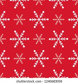 Christmas snowflake seamless pattern winter holiday gift wrap snow background vector illustration. Xmas wrapping wallpaper festive paper or fabric.