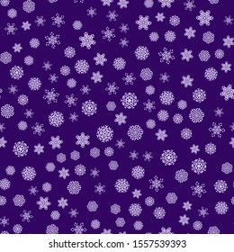 Christmas snowflake seamless pattern for winter holidays ornaments with scattered snow in natural harmony