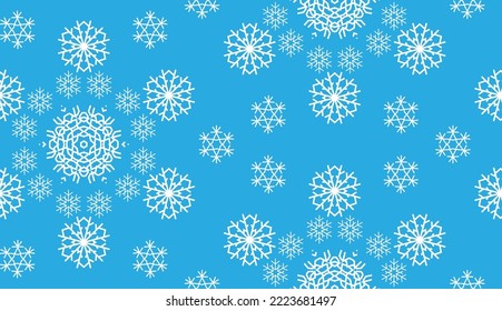 Christmas snowflake seamless pattern for winter holiday ornament