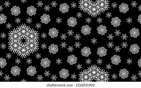 Weihnachtsschneeflocken nahtloses Muster für Winterferienschmuck