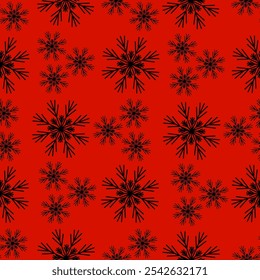 Christmas Snowflake Seamless Pattern.  Xmas hand drawn seamless pattern. 