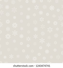 christmas snowflake seamless vector background, winter wrapping paper seamless pattern