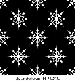 Christmas snowflake silhouette icon. Vector concept illustration for design. Seamless snowflakes pattern