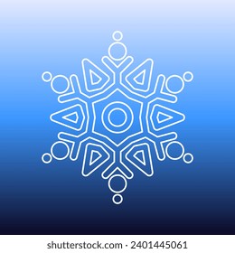 Christmas snowflake simple vector design. Simple and minimalistic snowflake illustration.