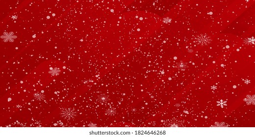 Christmas snowflake with snow fall abstract bakcground. Merry Christmas holiday design background. Christmas snowy winter design. White falling snowflakes, abstract landscape.Vector illustration eps10