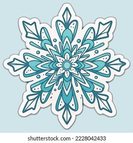 Christmas snowflake sticker, xmas snowflake stickers collection. Winter collection