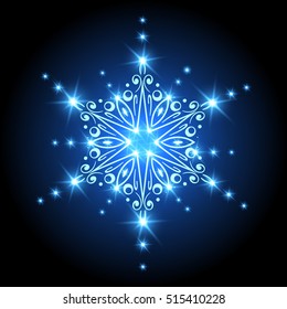 Christmas snowflake vector background. Greeting card or invitation decoration. Vector illustration
