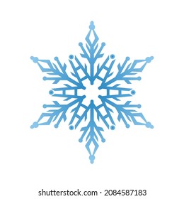 Christmas snowflake.  Vector. Icy snowflake, blue snowfield on a white background.