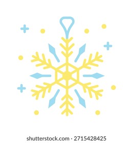 Christmas Snowflake Vector Illustration, Flat Style Icon.