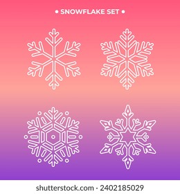 Ilustración vectorial de copo de nieve de Navidad. Diseños simples y minimalistas de copos de nieve