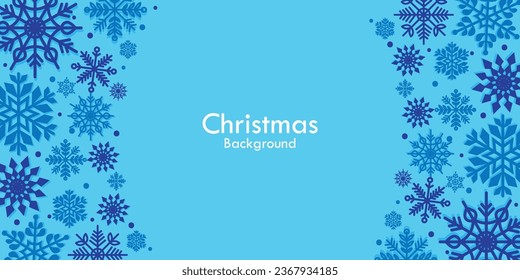 Christmas snowflakes background with blue colour