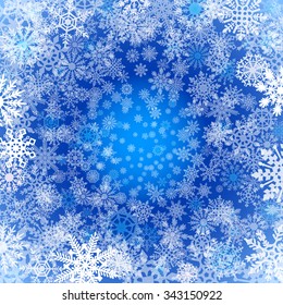 Christmas snowflakes background Blue background with snowflakes. Vector illustration art