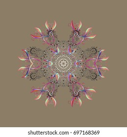 Christmas Snowflakes Background. Cute Pattern. Pattern of snowflakes. Vector christmas abstract colorful background with cute snowflake. Vector illustration.