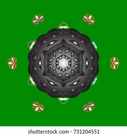 Christmas Snowflakes Background. Cute Pattern. Pattern of snowflakes. Vector christmas abstract colorful background with cute snowflake. Vector illustration.
