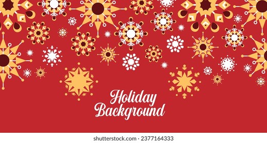 Christmas snowflakes background with gold colour