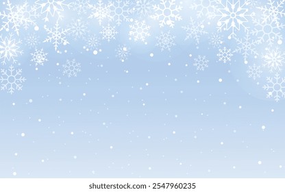 Christmas snowflakes background on blue sky color