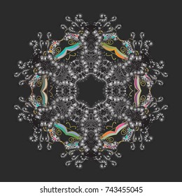 Christmas Snowflakes Background. Pattern of snowflakes. Cute Pattern. Vector illustration. Vector christmas abstract colorful background with cute snowflake.